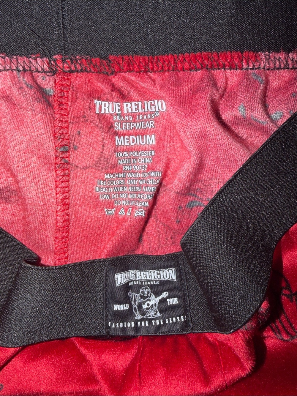 True Religion Red and Black Sleepwear Tank Top